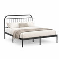 Metallbett Doppelbett 180 x 200 cm Stahlrahmen Rechteckig Schwarz