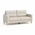 Sofa 3 Sitzer Polstersofa mit Armlehnen Polyesterbezug Schaumstofffüllung Holzfüßen Beige 220 x 90 x 85 cm