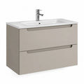 Waschtischunterschrank mit Waschbecken 100x45x60 cm MDF Rechteckig Beige Weiß mit Schubladen