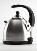 Waterkoker met 1,7 L, 2400 W, draadloze werking en RVS, Ottoni Fabbrica Alice Satinato elektrische waterkoker van RVS