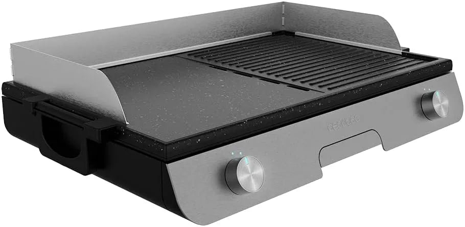 Barbecue, 3000 W, gemengd kookoppervlak, Rockstone-antiaanbaklaag, regelbare thermostaat, vetopvangbak