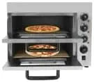 Inbouwoven, Elektrische pizzaoven met 2 verdiepingen, 1 tot 60 minuten timer, aanrechtoven voor 40cm pizza, brood en andere, instelbaar tot 350°C, 20L