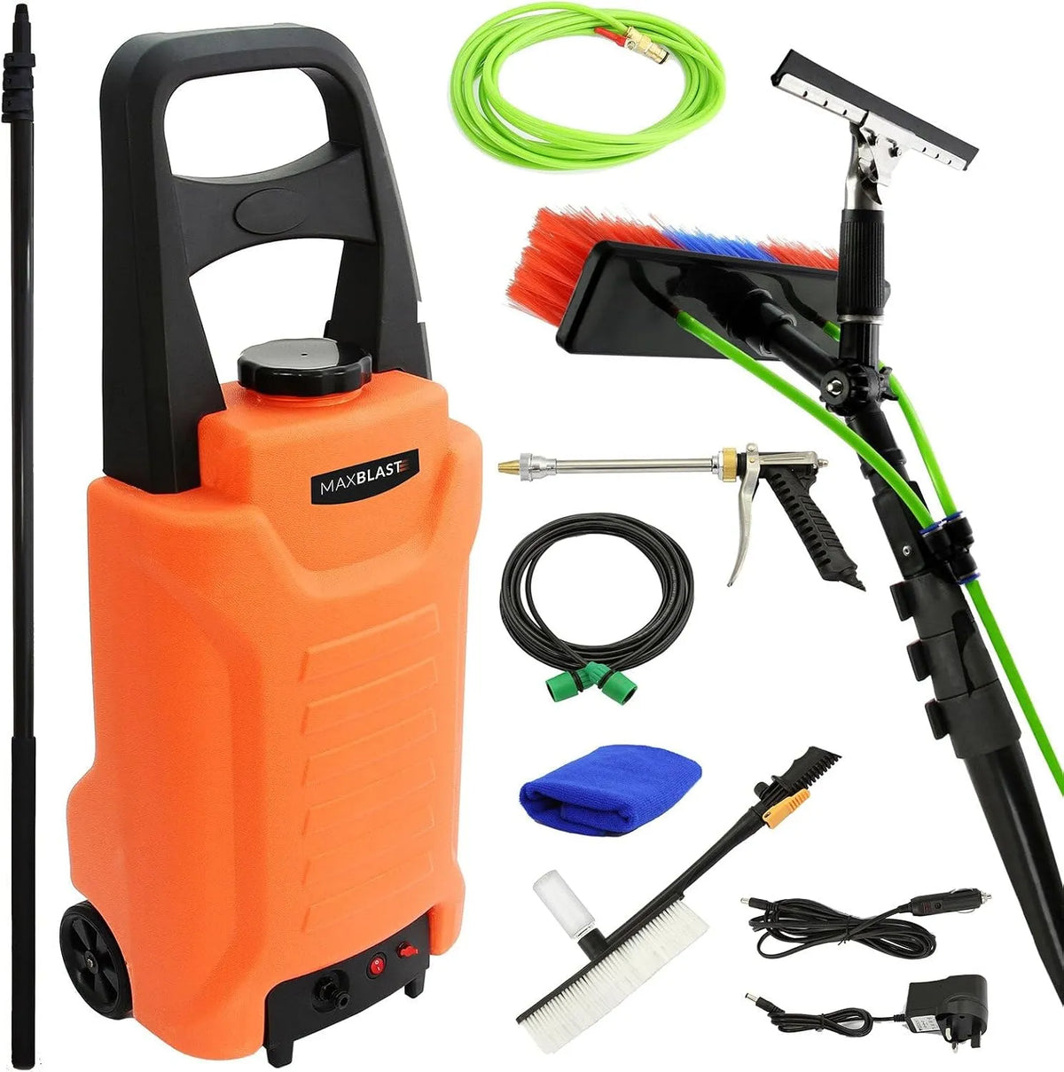 Meter, 6 Meter, Professioneel Osmose Raamreinigingssysteem, Compleet met Wasborstel & Accessoires, 30L