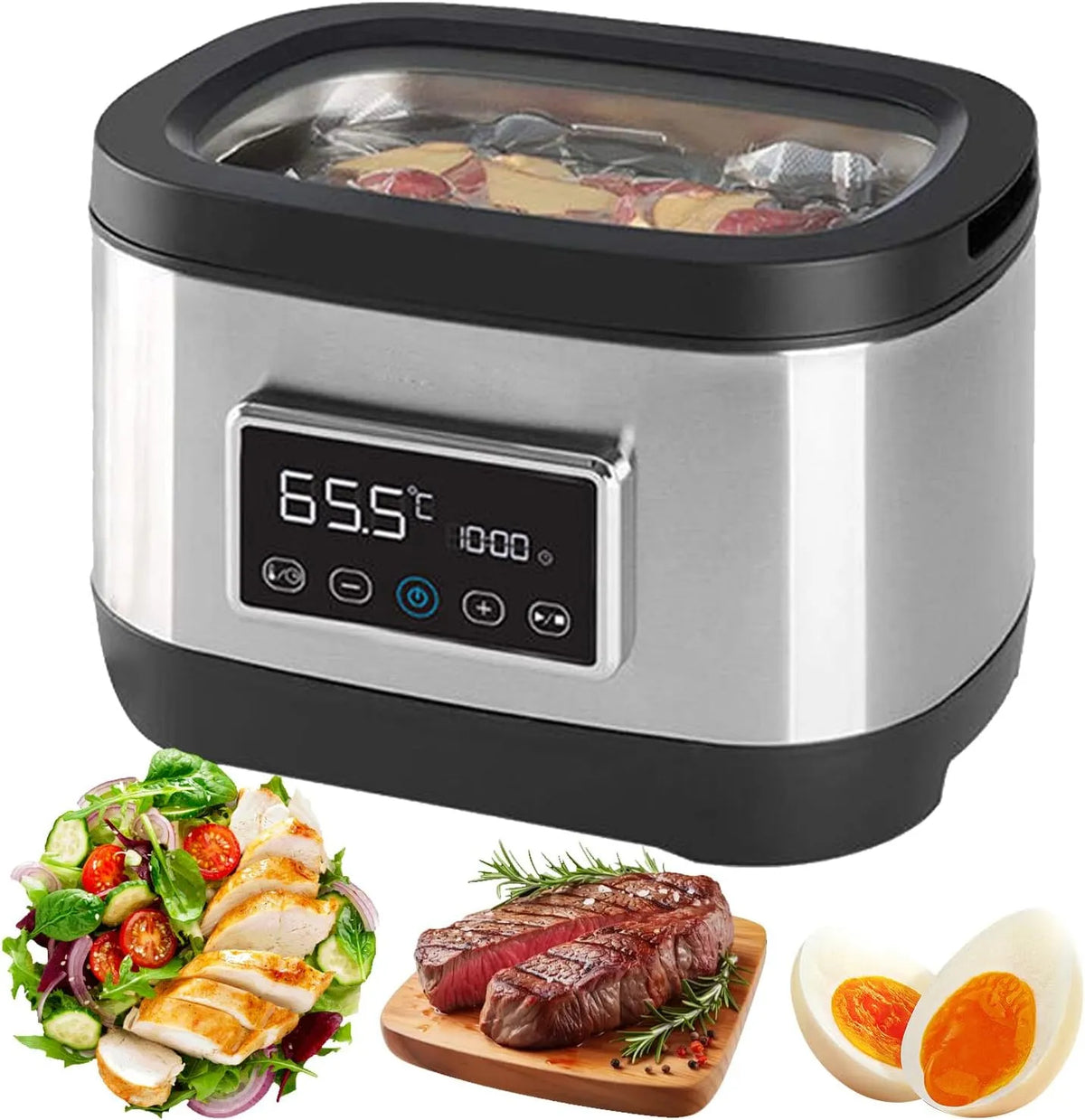 RVS Sous Vide, 8 L Vacuum Vide Cooker Pot Met Led -aanraakbediening, 360 °C Elektromagnetische Immersie Watercirculator, Precieze