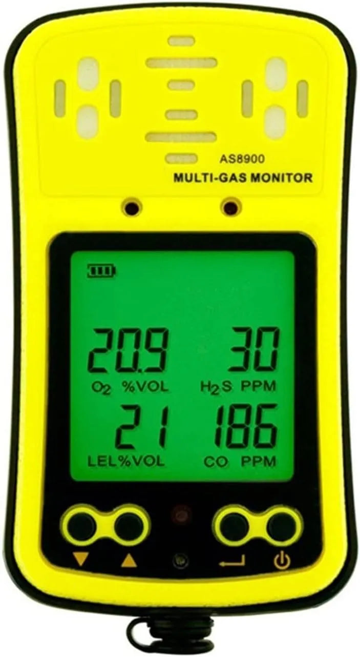Luchtkwaliteitsmeter, O2, O2 H2S, Detector Zuurstof O2 Hydrothion H2S Koolmonoxide, CO Brandbaar Gas 4 In 1, Gasanalysator