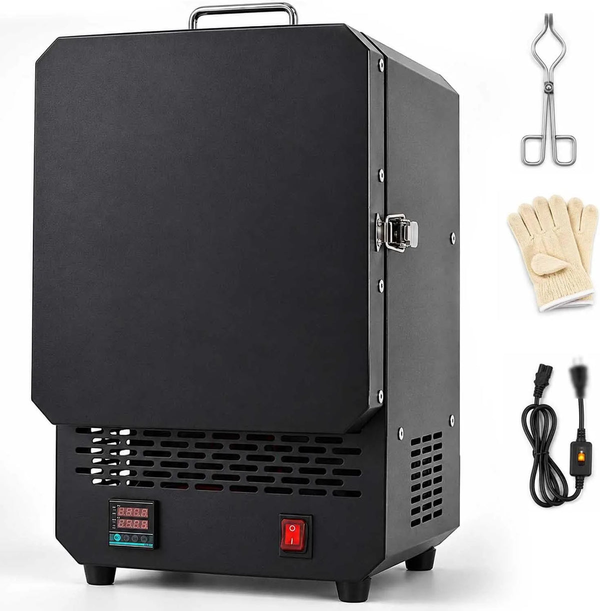 Inbouwoven met 1500 W, 15 x 15 x 20 cm, 10°C, 1200°C, 38 minuten, digitaal display, regelbare thermostaat en gerichte luchtcirculatie