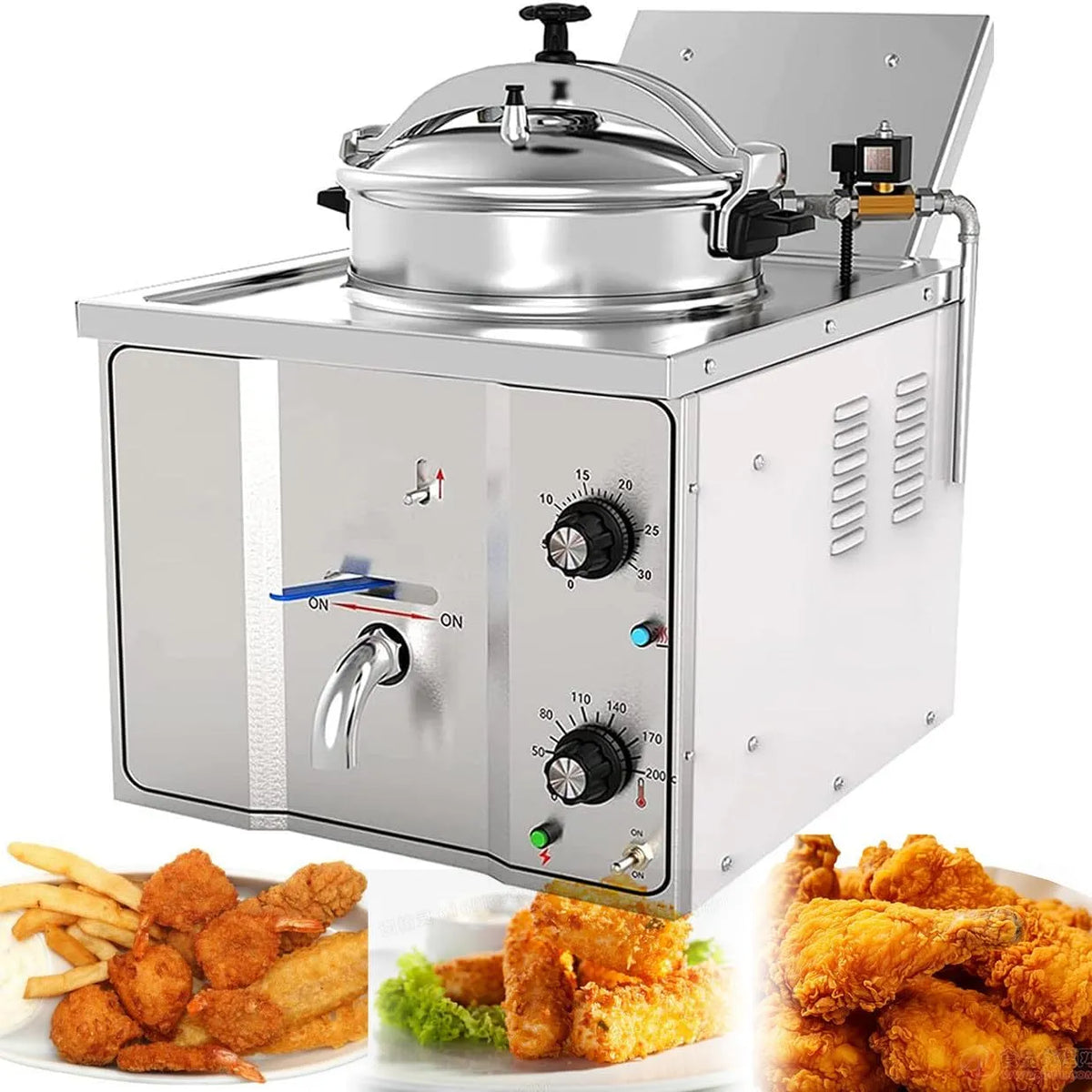 Snelkookpan, 16l, Restaurantsnackwinkels, Elektrische Aanrechtblad-Snelkookpan Kip-Vis-Snelkookpanmachine Met Grote Olietank