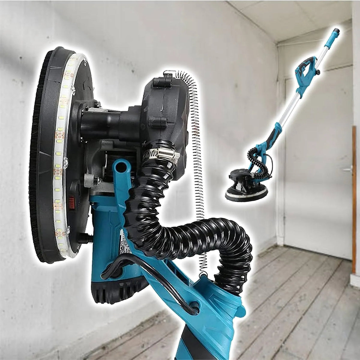 Machine met 1 x 2 m, 1800 W, 220V, 50Hz en 5 snelheden, gipsplaatpolijstmachine met lange steel