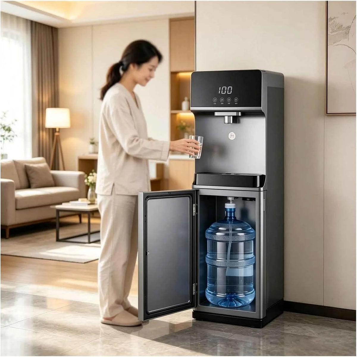 Waterdispenser met 220V, 2200 W, 65 W, 12 W, 24 l en 95°C, 3 temperatuurinstellingen