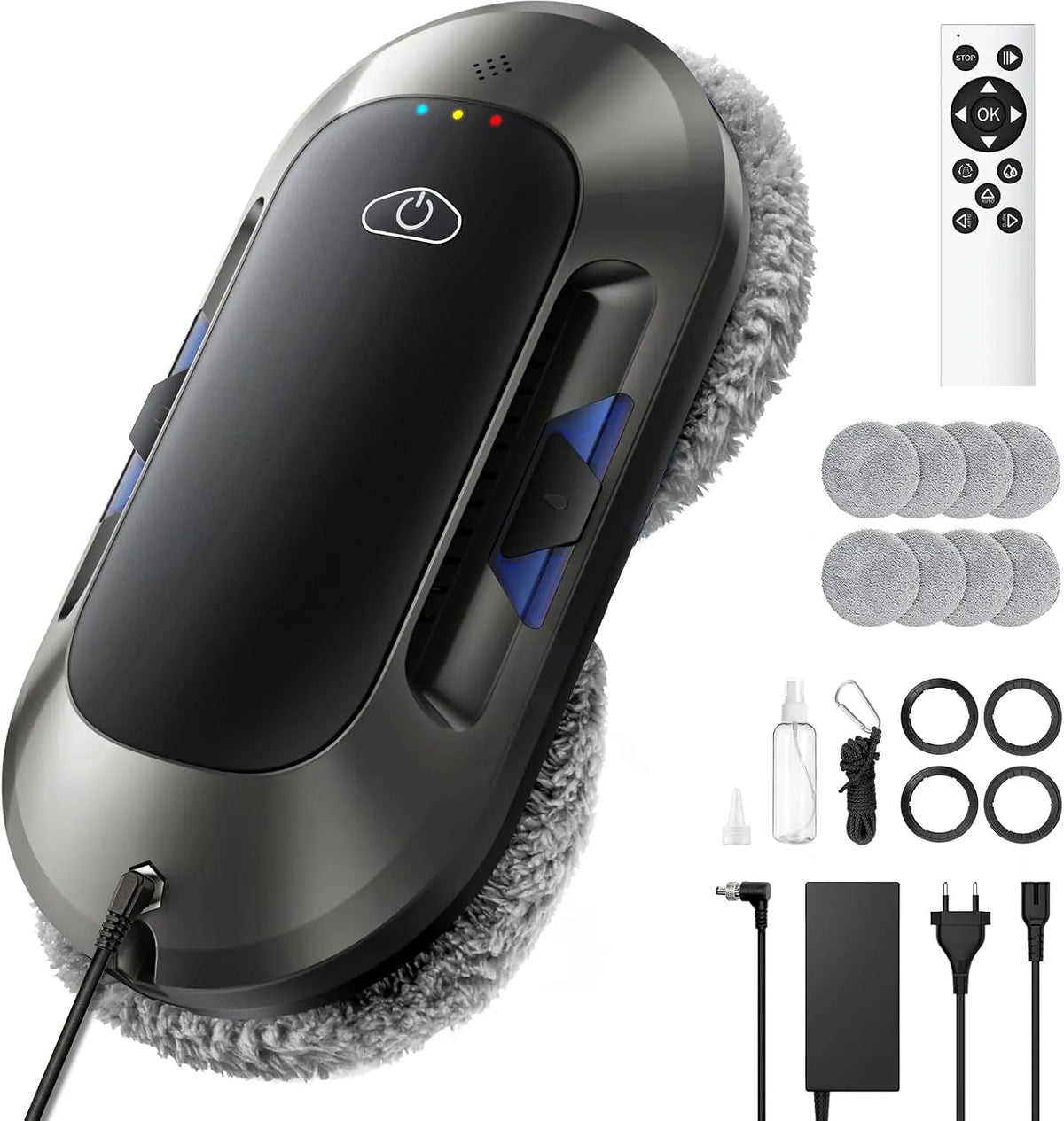 Raamreinigingsrobot met 63 mm ultradun, Raamrobot, 7000 Pa, 3 reinigingsmodi F en dubbele helix-reiniging, sterke zuigkracht