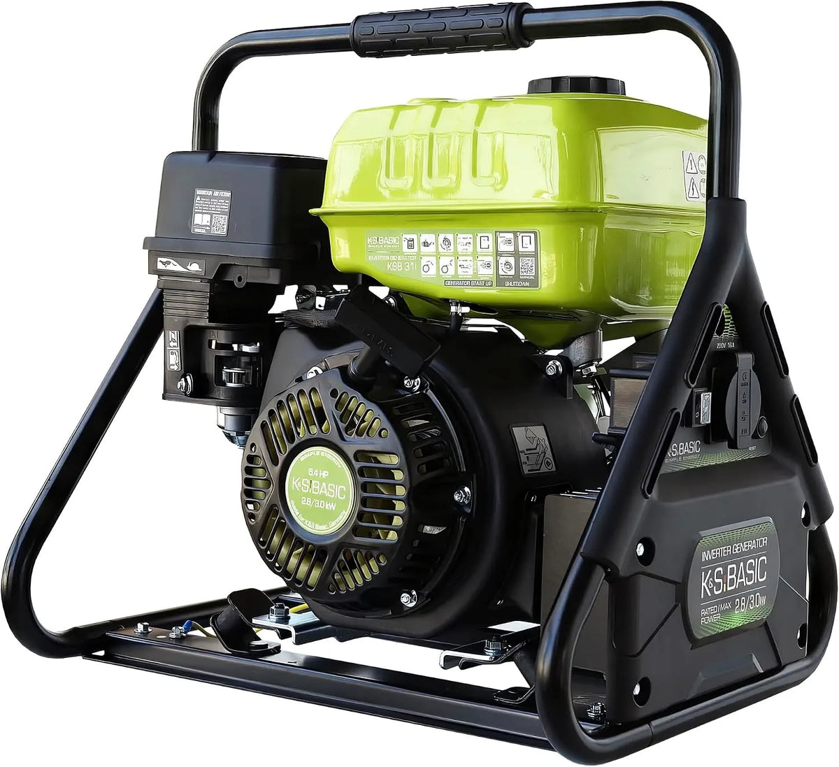 Generator met 3,0 kW, invertertechnologie, benzineaandrijving en voor bouwplaats en werkplaats