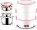 Elektrische lunchbox met 250 W, 50 HZ, RVS, wit en roze, mini rijststoomkoker
