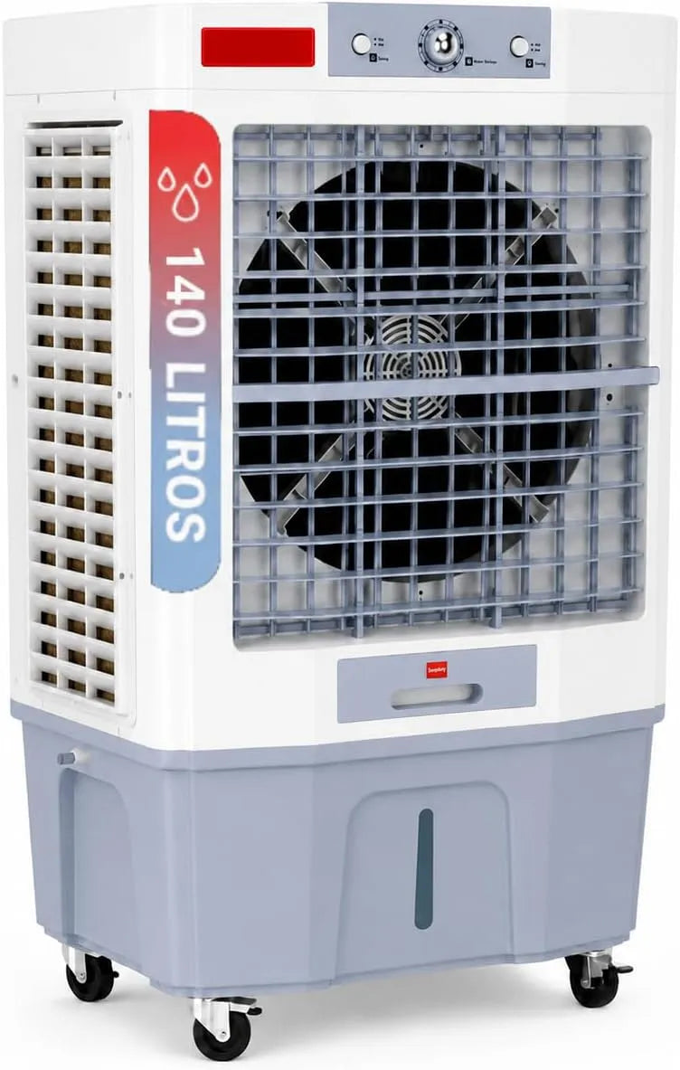 Mobiele airconditioner met 140 l, 16.000 m3/h, 750 W, 150 m2, 3 snelheden, waterreservoir en oscillatiefunctie