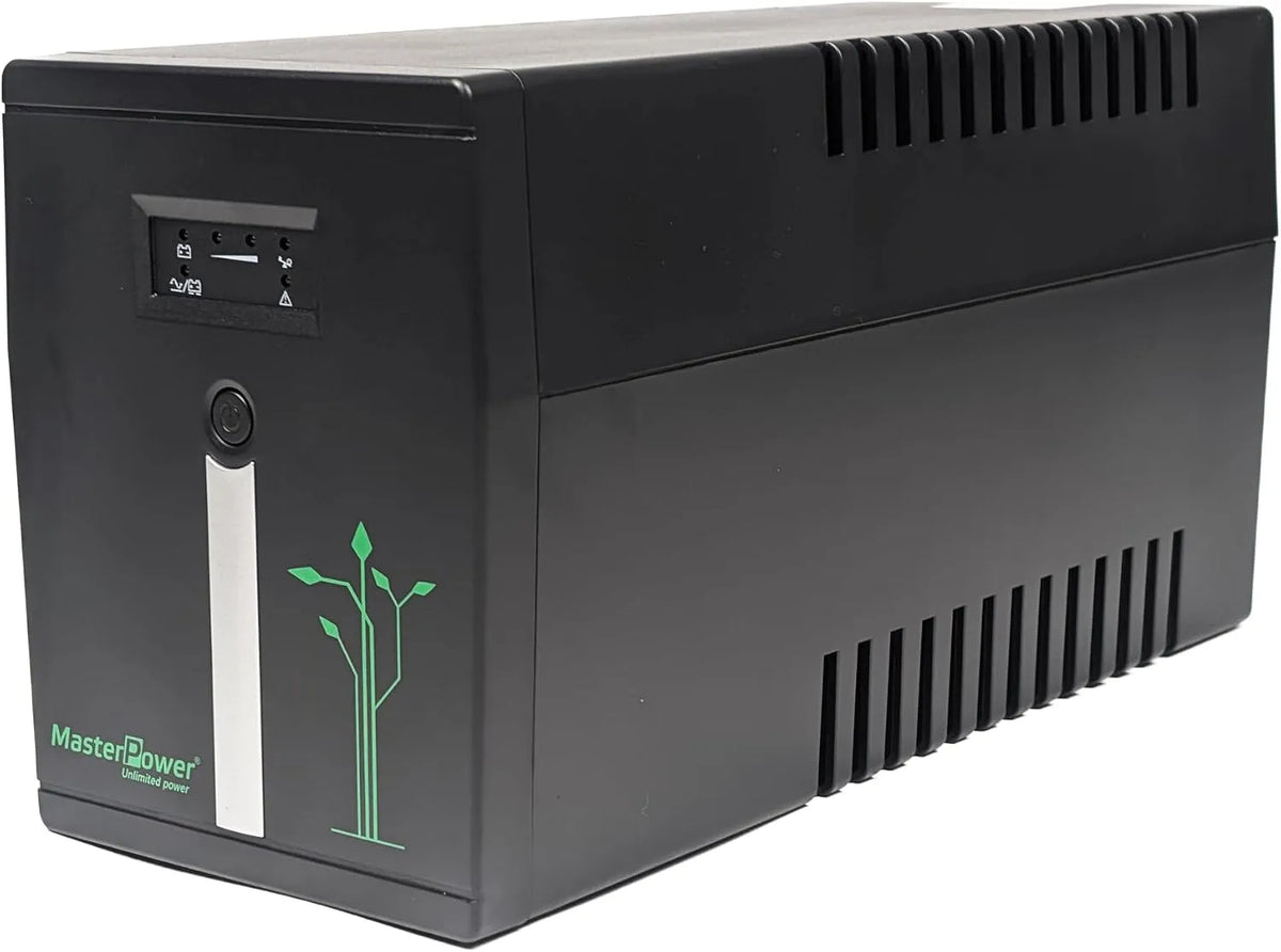 Master U-Power USV met 1200 W, 9 Ah en 12 V, 2000 VA, ononderbroken voeding met 4 Schuko-stekkers