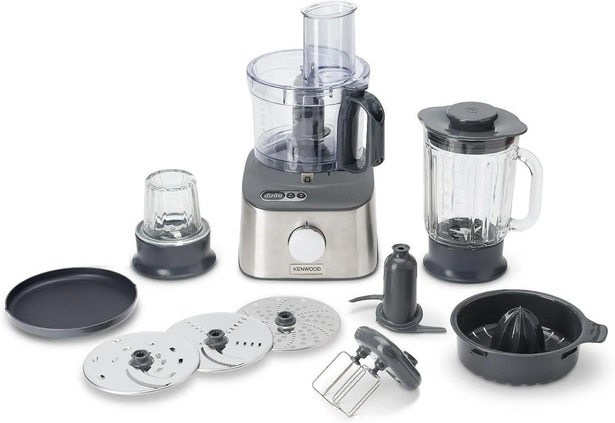 Kenwood, Keukenmachine, FDM313SS, 2,1 Liter, 800 Watt, roestvrijstale accessoires, zilver, 3 snijschijven en 6 andere accessoires, ingebouwde