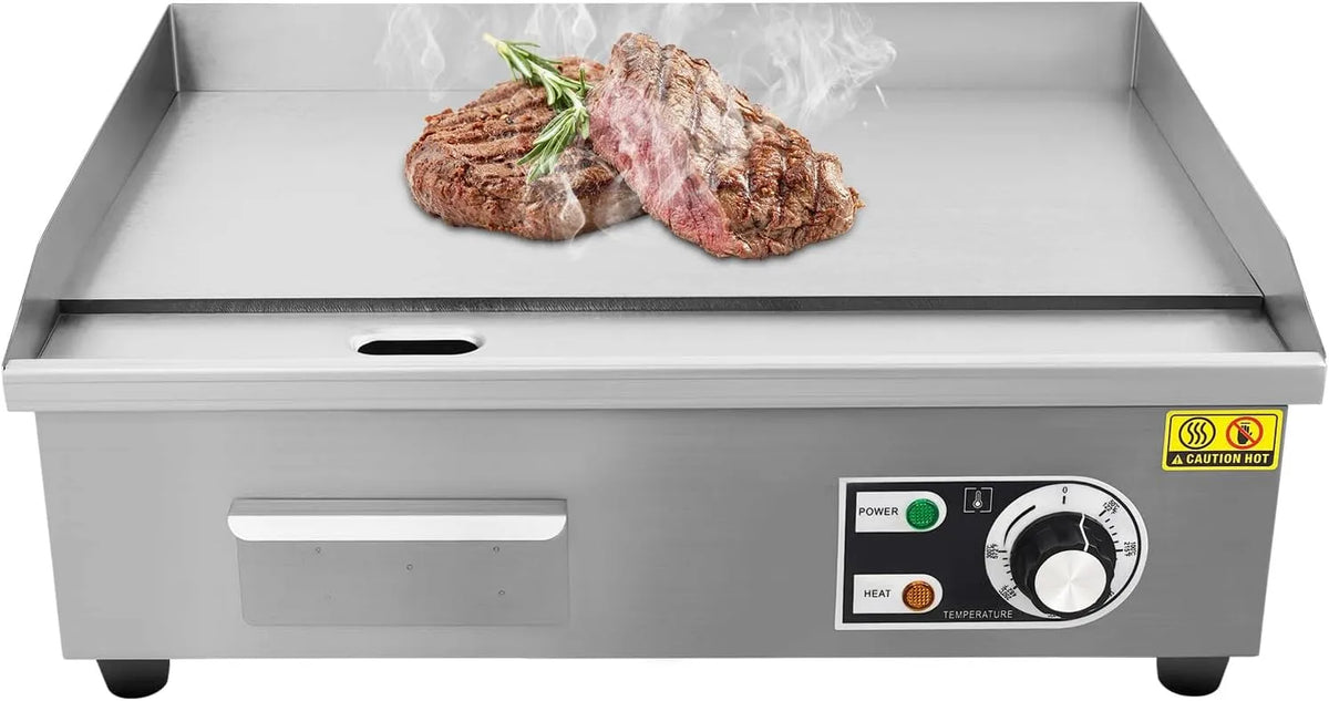 Barbecue, 55 x 30 cm, RVS, halfplatte werkbladen, steak, 3000 W commerciële elektrische barbecue, nauwkeurige temperatuurregeling 50-300 °C