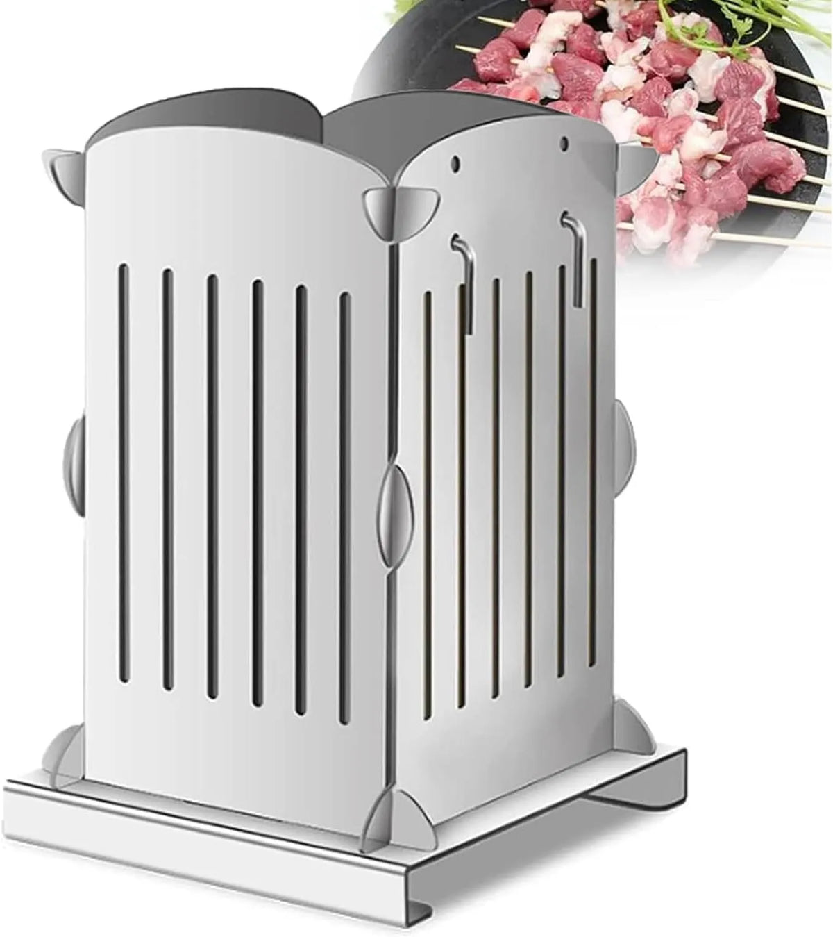5 minuten, Barbecue, BBQ-spiesmaker voor 49 spiesjes in 5 minuten, 360° gemakkelijk schoon te maken, Kebab Maker Box