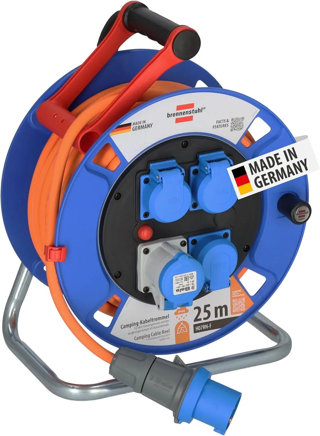 IP44, Kabelhaspel, model H07RN-F, voor permanent gebruik buitenshuis IP44