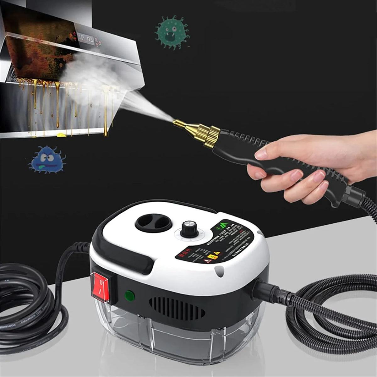 Stoomreiniger, 2500 W, wit, Thuis Keuken Tapijt Sofa, wit, Thuis Keuken Tapijt Sofa, wit