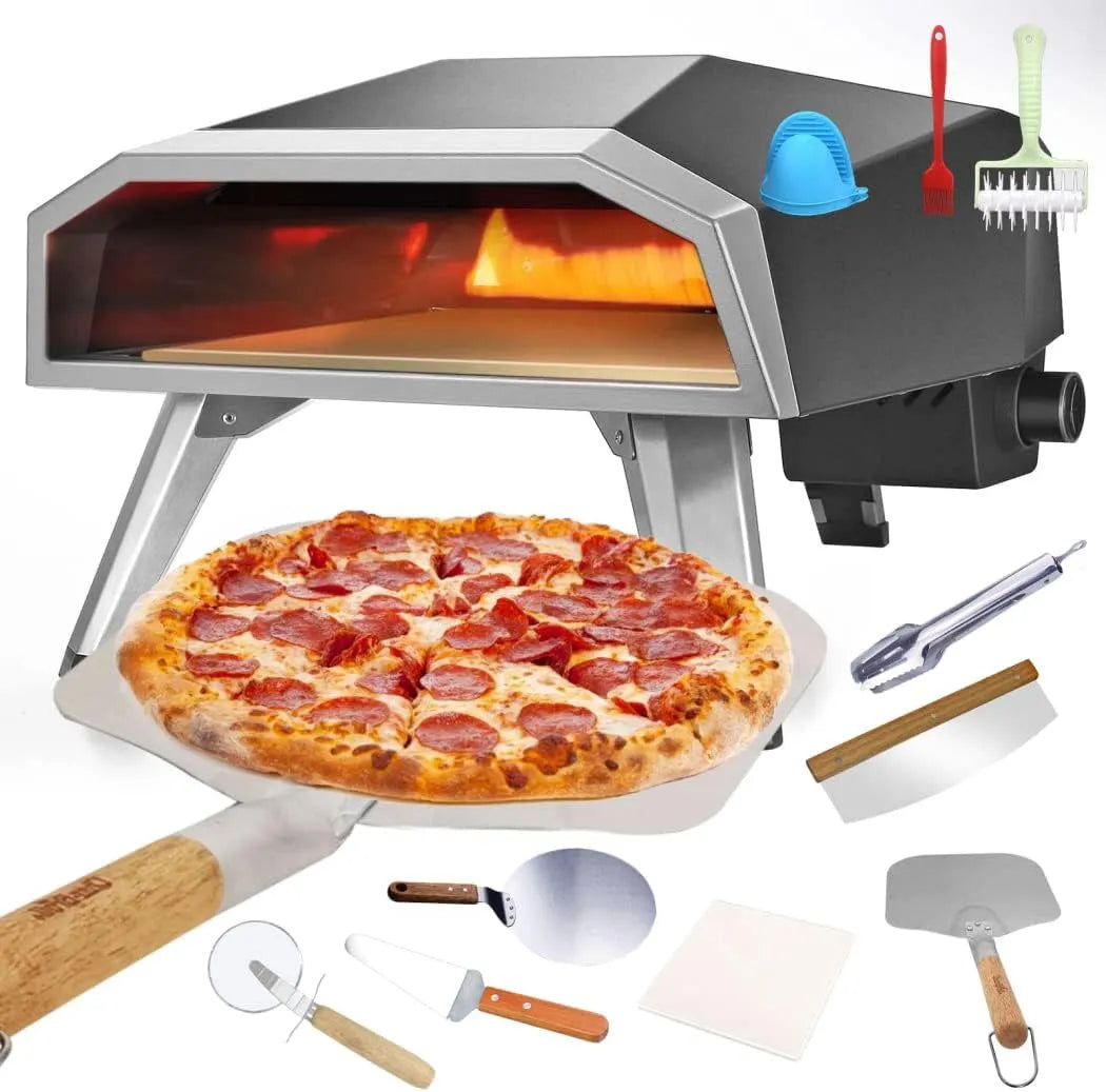 Inbouwoven, Pizza-oven Op Gas, Roestvrijstalen Propaan Draagbare Pizza-oven Voor Buiten Met Pizzasteen