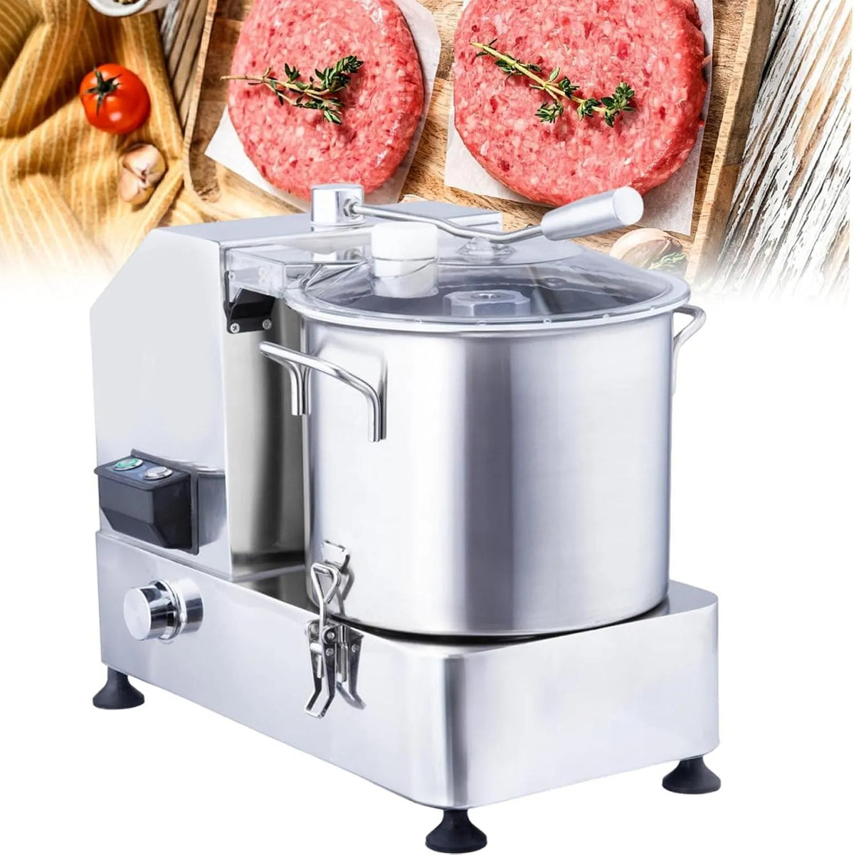Keukenmachine met 1800 W, 9L, 6L, 12L, 2000 W en RVS, vlees- en groenteblender
