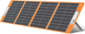 Zonnepaneel met 100 W, 18 V, zonne-energie en oranje, buitenreizen, kamperen en avonturen in de natuur.