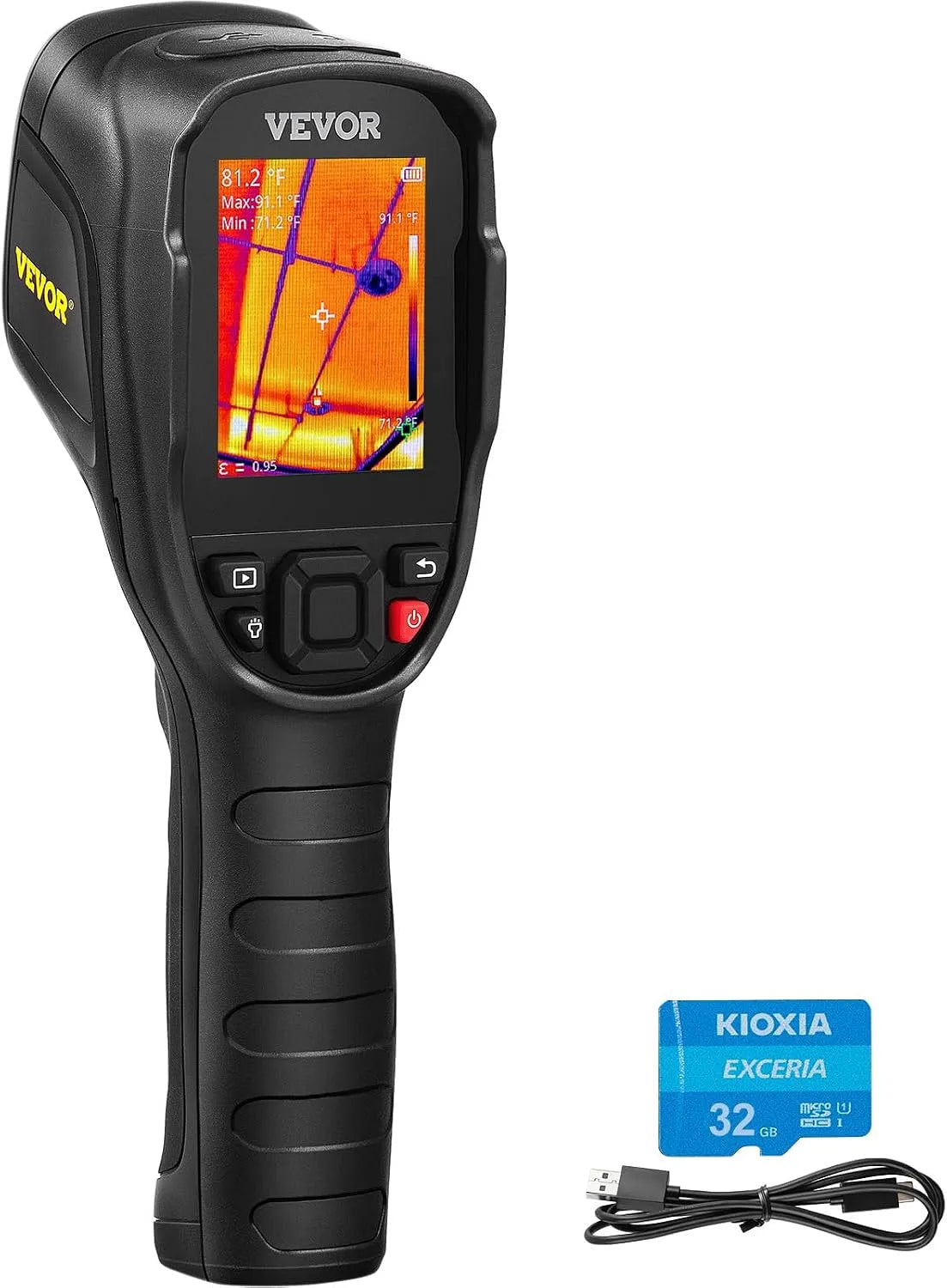 C Thermische Camera, VEVOR Handheld warmtebeeldcamera 240x180 IR resolutie, ° C Thermische Camera CE-gecertificeerd Problemen, oplossen HVAC-systemen