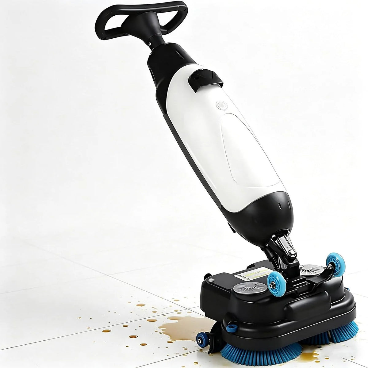 Elektrische vloerschrobber, 43 cm dubbele borstel, 360° draaibare kop, Elektrische vloerschrobber, draagbare commerciële vloerschrobber, 36V accu