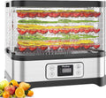 Nictemaw Fruitdroogautomaat, Nictemaw Fruitdroogautomaat, 35-70 °C, RVS, met 8 vakken, 72-uurs timer voor groenten, dehydrator met temperatuurregelaar