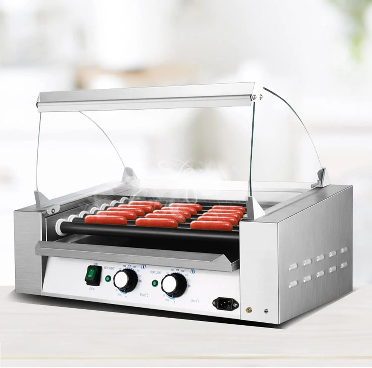 Hotdog Roller Machine met 60 x 35 x 39cm, 1400 W, 4 inch en RVS