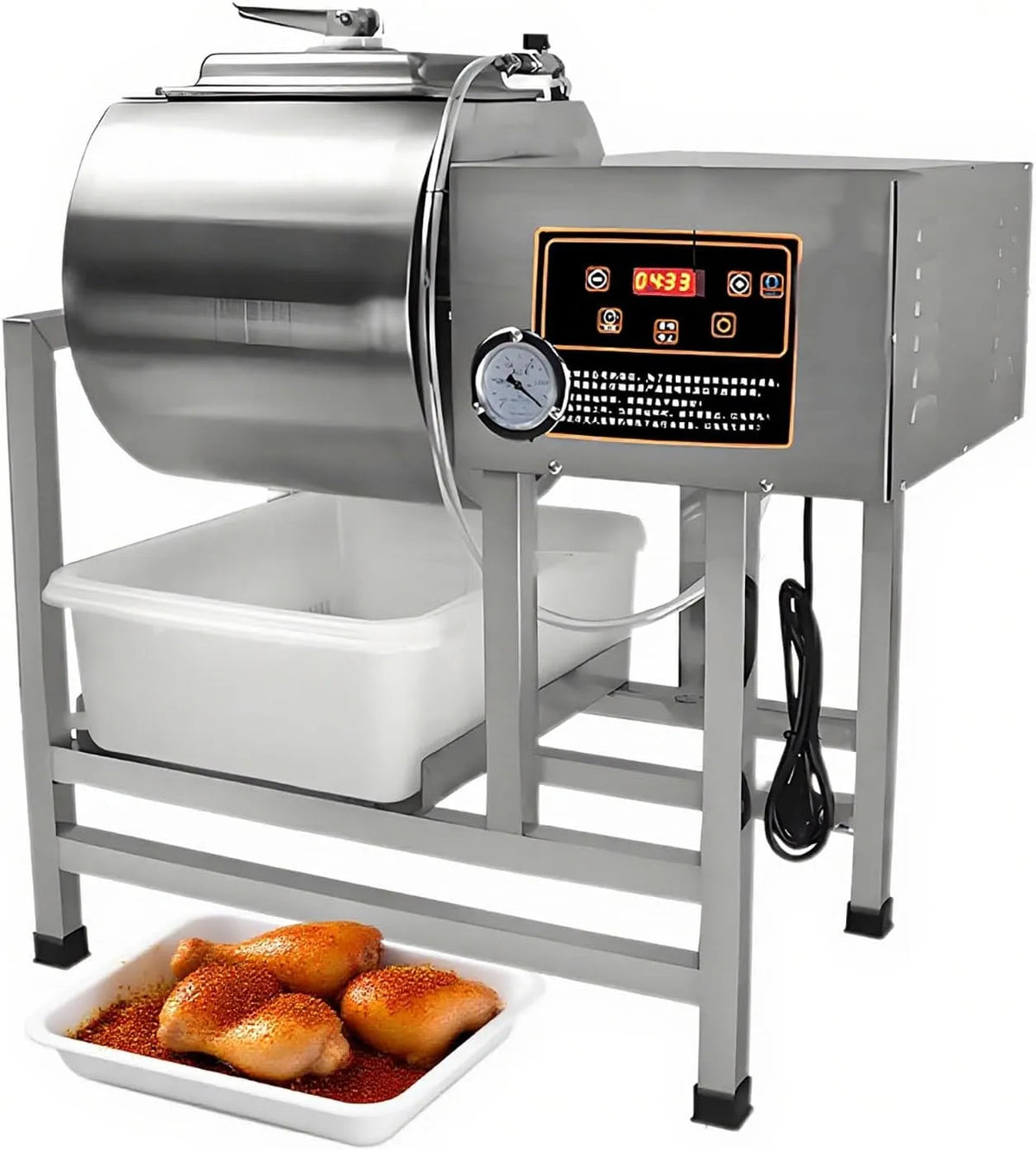 45L, voor Kip Steak Burger Shop 45L, 360° Rotatie met Timer, Vlees Groente Marineermachine, Vacuüm Tumbler