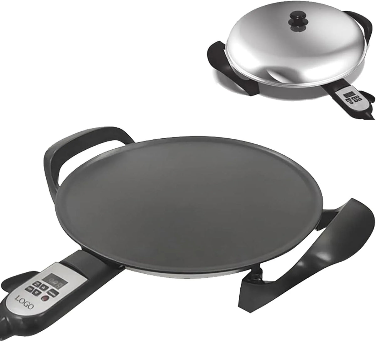 Elektrische bakplaat voor crêpemaker met antiaanbaklaag met 40cm, 46cm, 1700 W en RVS