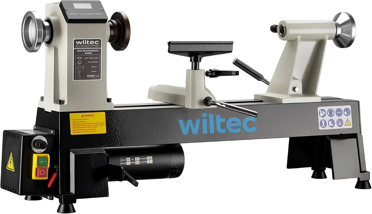 Machine, 550 W, 3 standen, 650-3800 rpm, Wiltec houtdraaibank