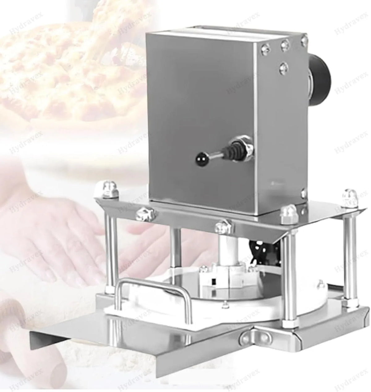 Elektrische deegpers voor pizza en pasta met 220V, 2,0 kW, 22 cm en RVS