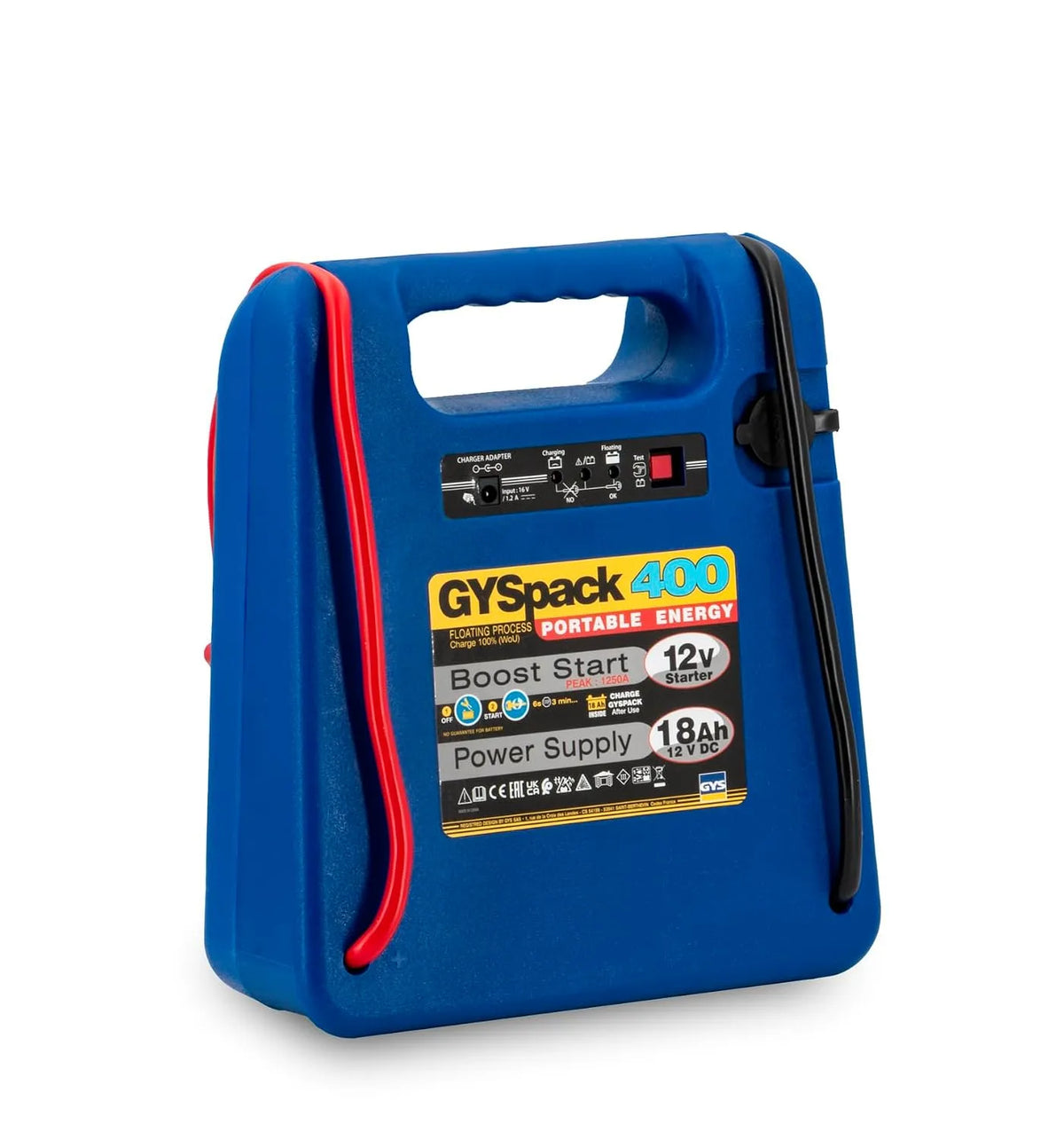 GYS Verpakking 400 met 230 V, Automatische oplader 230 V/12 V, oplaadfunctie drijvende functie