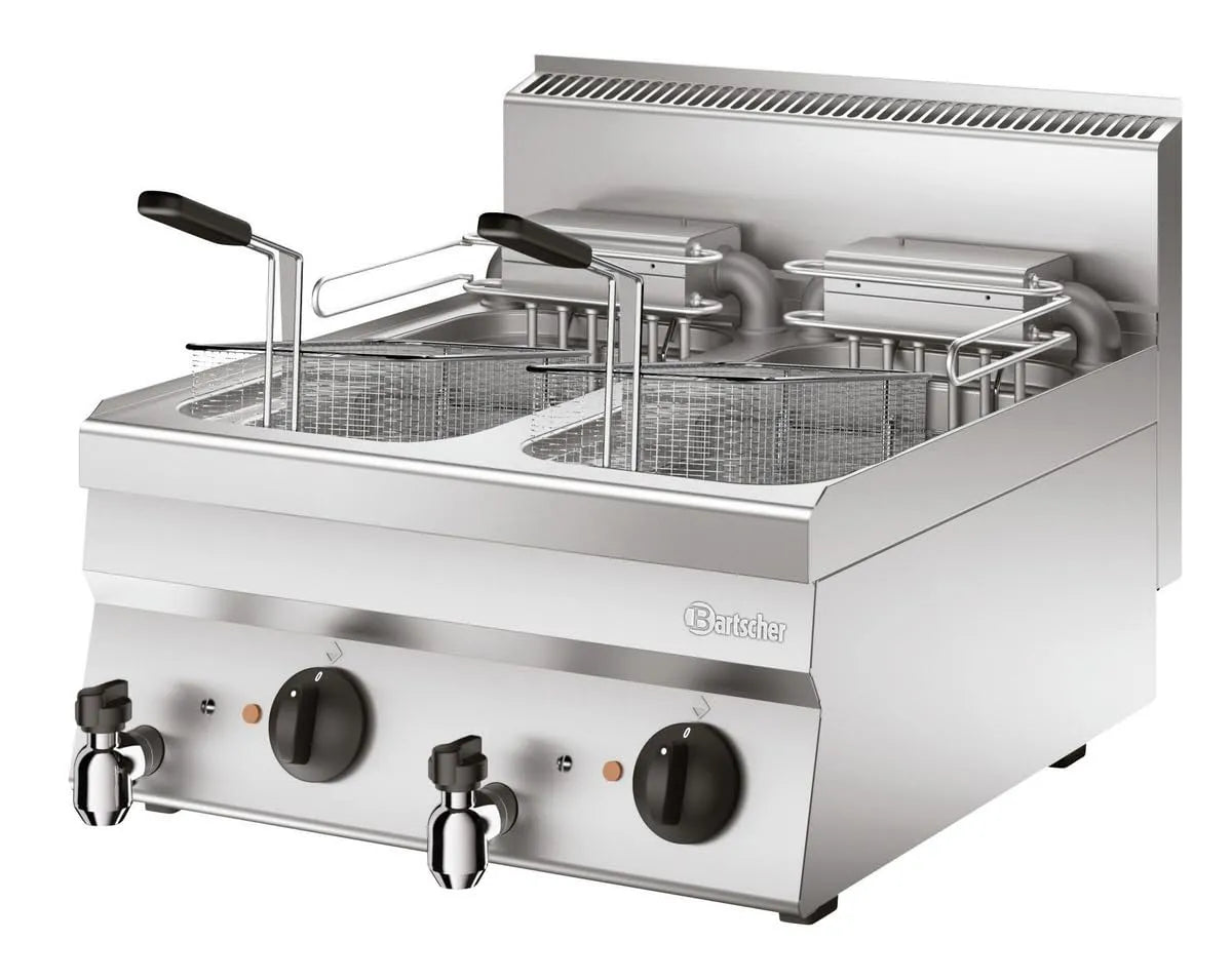 Bartscher elektrische friteuse serie 650, 600 mm breed met 600 mm, 400 V, 163 mm, 295 mm, 110 mm, 18 kW en 650 mm