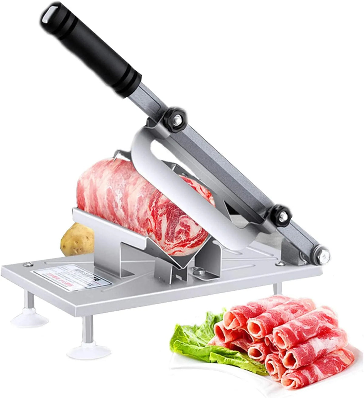 Machine, Schaap Roll Vlees Groente Blad Snijmachine, voor Huishoudelijk en Commercieel Kaas Voedsel, Snijmachine Deli Snijmachine