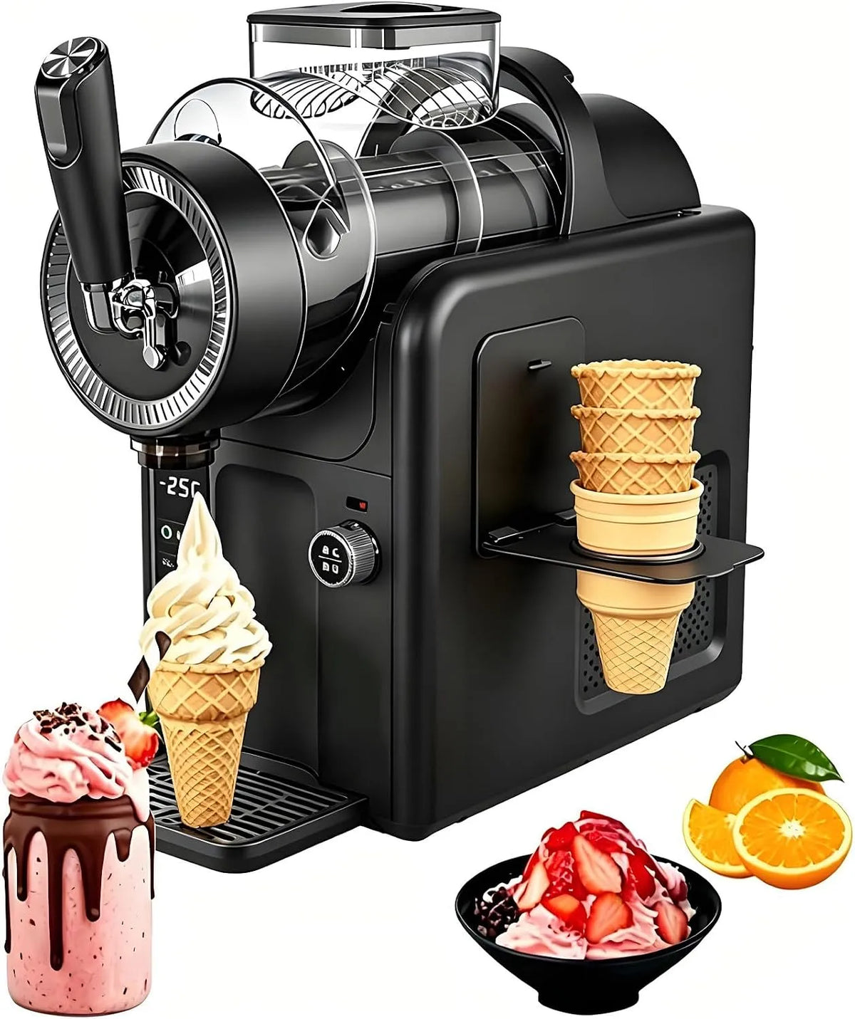 Machine met 2L, 2-in-1, RVS, aluminium, zwart en wit, 2L Slushy-Machine Voor Thuis