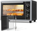 Inbouwoven met 46 l, 90-230 °C, 60 minuten, regelbare thermostaat, RVS, ruime kabellengte, timer en zwart