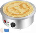 Kookplaat, 220 V, 50-300 °C, elektrische kookplaat, pannenkoekenmaker, crêpemaker, 2800 W, RVS, antiaanbaklaag, professioneel