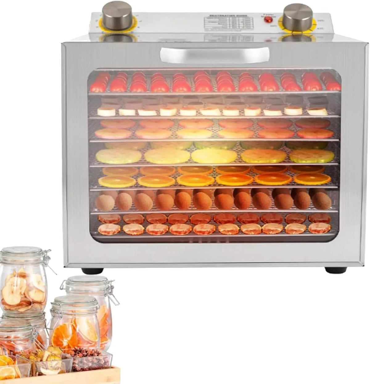 Droger met 30 x 30,5 x 23 cm, 30 x 30,5 x 28 cm, 30-90°C, 400 W, 1-12 uur, 9 inch, 11 inch en timer