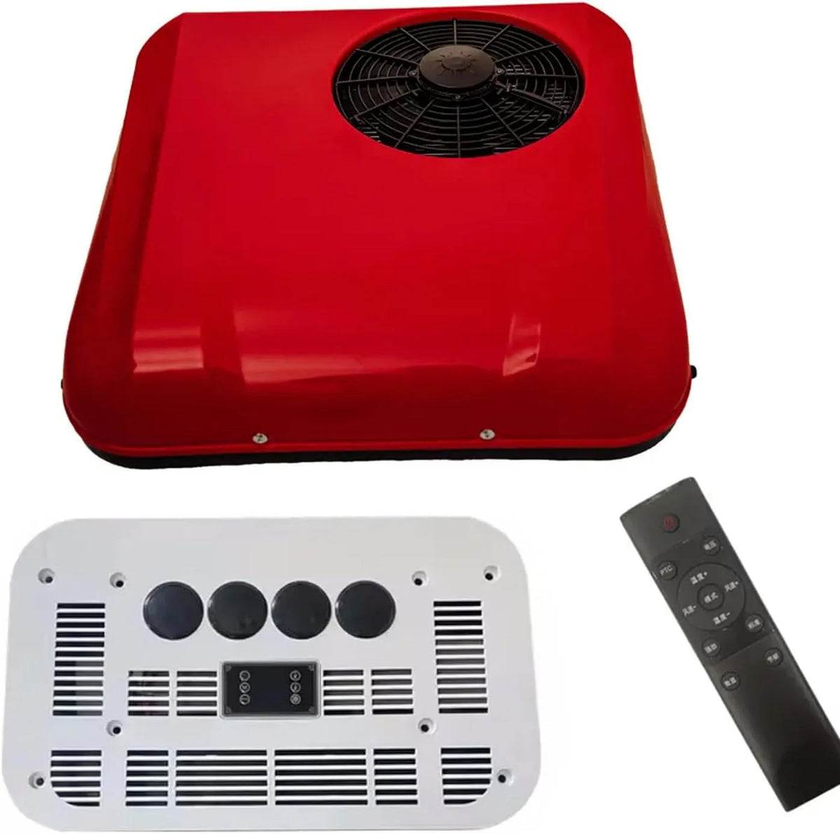 Mobiele airconditioner, 12V, rood-24V, airco voor vrachtwagencabines, split-airco op het dak met afstandsbediening, voor lichte vrachtwagens