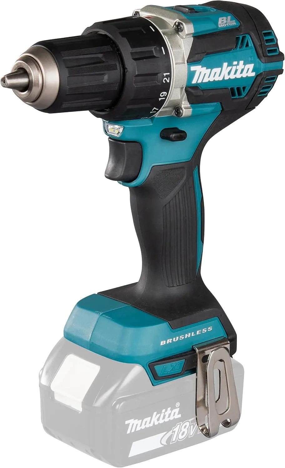 Makita lader DDF484Z met 450 W, 18 V, aluminium en blauw, Zonder Accu/Oplader