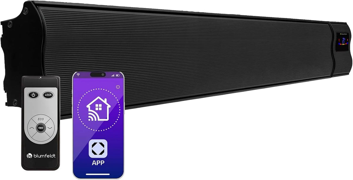 Infraroodverwarming, timer, WiFi: Klarstein App Experience, Klarstein Cosmic Beam Smart, Infrarood verwarming, elektrische verwarming, donkere