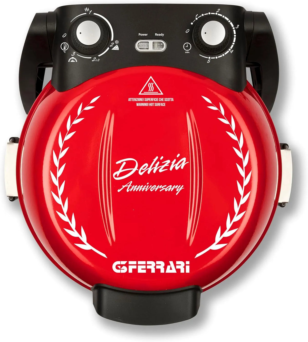 G3 Ferrari G10177 Delizia Anniversary elektrische pizzaoven tot 400°C, G3 Ferrari G3 G10177, uitneembare pizzasteen Ø 31 cm, dubbel verwarmingselement