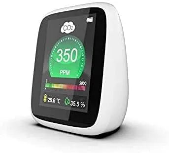 Luchtkwaliteitsmeter, RJJ voor binnengebruik CO2 Meter CO2-monitor, voor thuis Temperatuur Kooldioxide Detector Luchtkwaliteit, Monitor Ndir Sensor