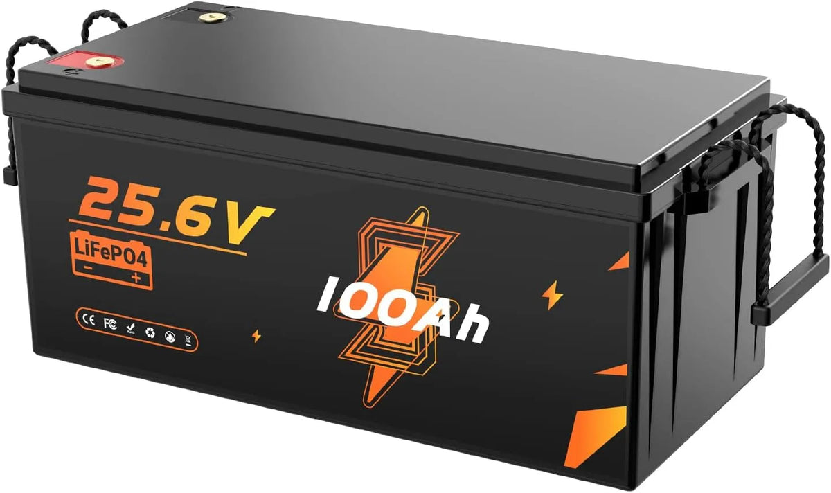 LiFePO4 accu LiFePO4 met 24 V, 100 Ah en 2560 Wh, 2560 Wh lithium batterij
