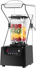 Blender, 2L, 5 voorinstellingen, voor smoothie, 2L elektrische standmixer 17000 tpm blad ijsbreker met geluidsbehuizing, geluidsarm kookmachine