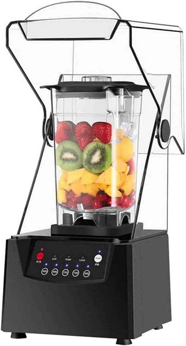 Blender, 2L, 5 voorinstellingen, voor smoothie, 2L elektrische standmixer 17000 tpm blad ijsbreker met geluidsbehuizing, geluidsarm kookmachine