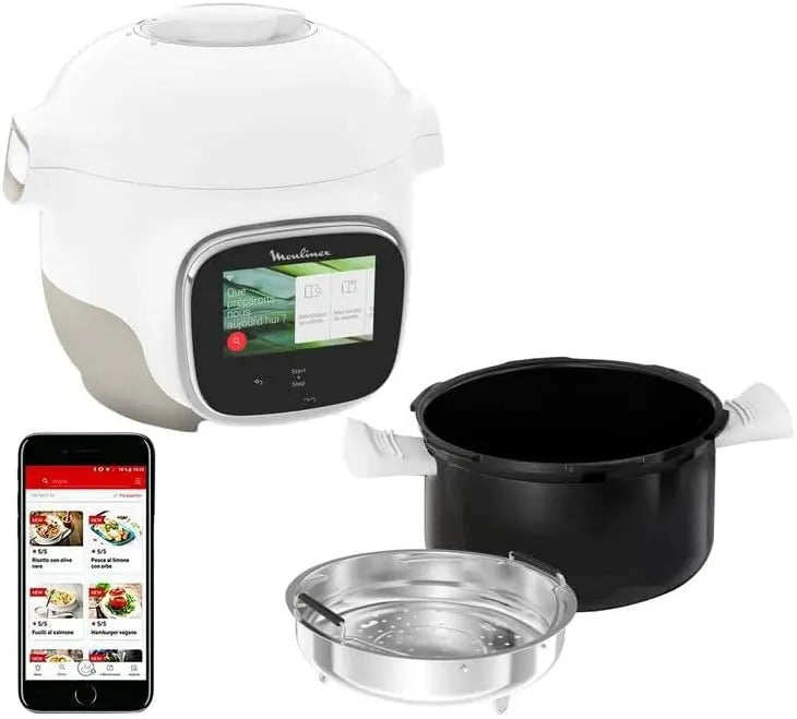 Slowcooker, CE922110, 3 l, 900 W, wit/zilver, wifi, 13 kookmodi, heerlijke resultaten.